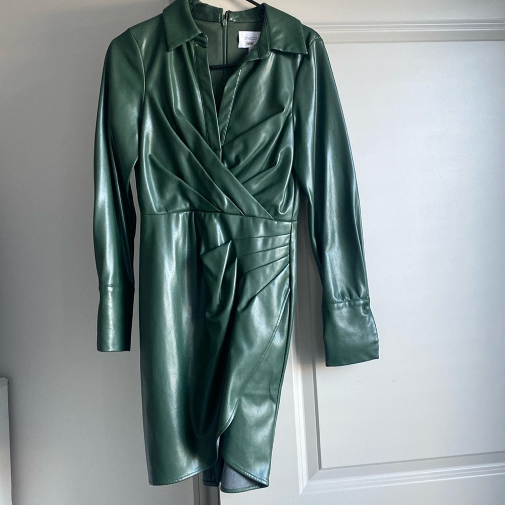 One 33 Social Faux Leather Shirt Dress